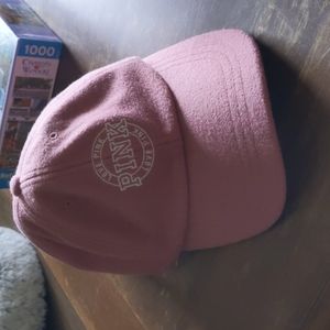 Pink felt baseball hat